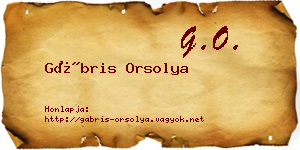 Gábris Orsolya névjegykártya